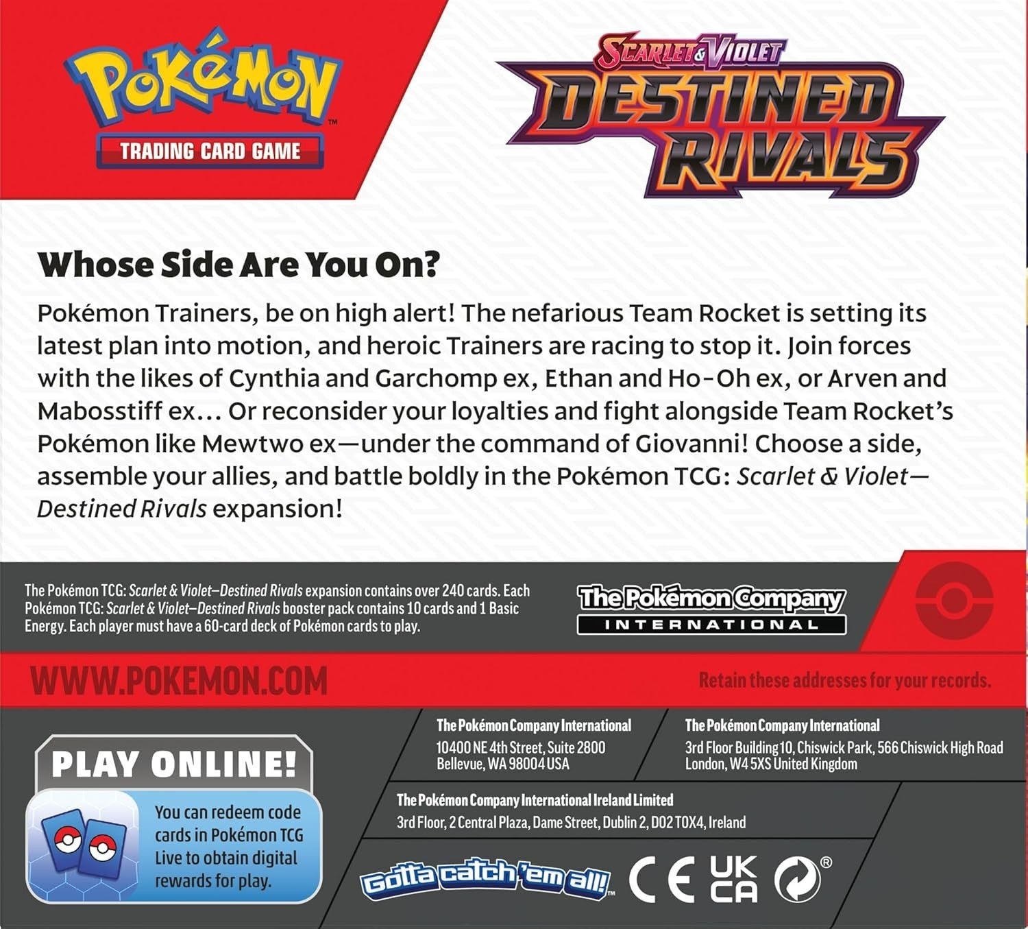 Pokemon Rivali Predestinati Rocket Display Booster Box 36 Buste ITA Sigillato